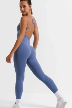 Oh Polly Women'S Clothing Sale - $65 And Under | Women'S Clothing Sale - $40 And Under^Petite Open Back Full Length Unitard in Slate Blue SlateBlue
