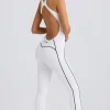 Oh Polly Jumpsuits & Unitards^Petite Soft Active Open-Back Jumpsuit in White