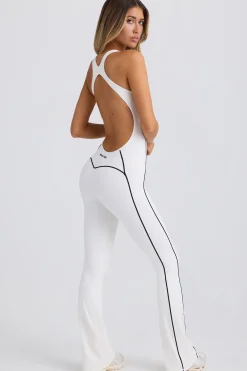 Oh Polly Jumpsuits & Unitards^Petite Soft Active Open-Back Jumpsuit in White