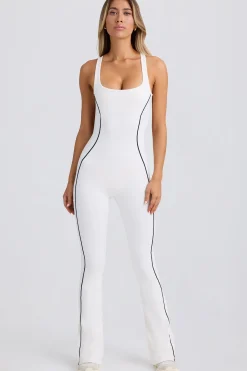 Oh Polly Jumpsuits & Unitards^Petite Soft Active Open-Back Jumpsuit in White