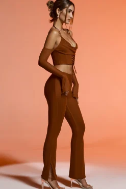 Oh Polly Women'S Clothing Sale - $65 And Under | Women'S Clothing Sale - $40 And Under^Petite Split Flare Trousers in Brown