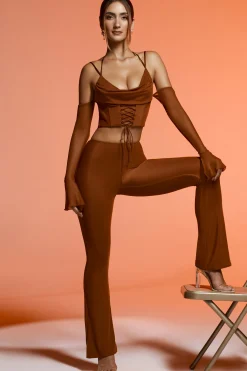 Oh Polly Women'S Clothing Sale - $65 And Under | Women'S Clothing Sale - $40 And Under^Petite Split Flare Trousers in Brown
