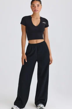 Oh Polly Petite^Petite Straight-Leg Joggers in Black
