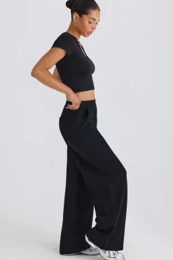 Oh Polly Petite^Petite Straight-Leg Joggers in Black