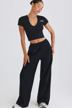 Oh Polly Petite^Petite Straight-Leg Joggers in Black