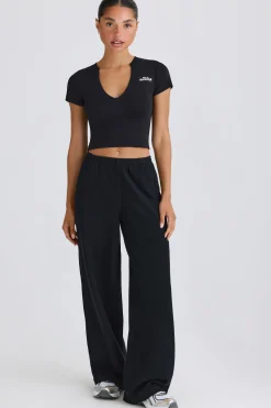 Oh Polly Petite^Petite Straight-Leg Joggers in Black
