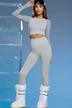 Oh Polly Petite^Petite Super Sculpt Base Layer Leggings in Light Grey LightGrey