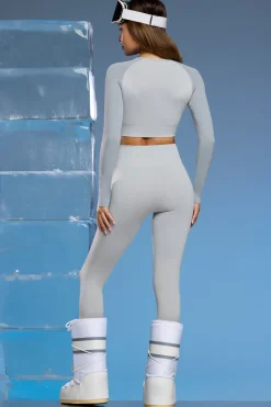 Oh Polly Petite^Petite Super Sculpt Base Layer Leggings in Light Grey LightGrey