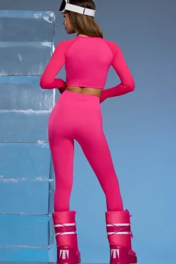 Oh Polly Petite^Petite Super Sculpt Base Layer Leggings in Fuchsia Pink FuchsiaPink