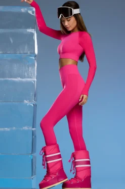 Oh Polly Petite^Petite Super Sculpt Base Layer Leggings in Fuchsia Pink FuchsiaPink
