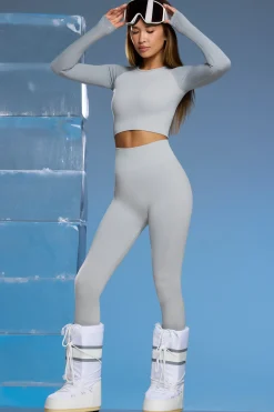 Oh Polly Petite^Petite Super Sculpt Base Layer Leggings in Light Grey LightGrey