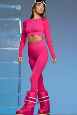 Oh Polly Petite^Petite Super Sculpt Base Layer Leggings in Fuchsia Pink FuchsiaPink