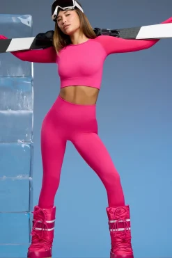 Oh Polly Petite^Petite Super Sculpt Base Layer Leggings in Fuchsia Pink FuchsiaPink