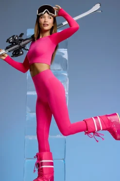 Oh Polly Petite^Petite Super Sculpt Base Layer Leggings in Fuchsia Pink FuchsiaPink
