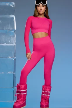 Oh Polly Petite^Petite Super Sculpt Base Layer Leggings in Fuchsia Pink FuchsiaPink