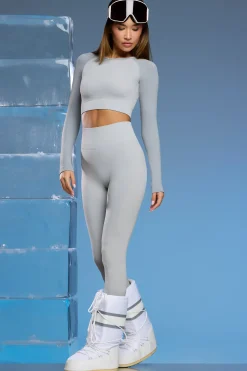 Oh Polly Petite^Petite Super Sculpt Base Layer Leggings in Light Grey LightGrey