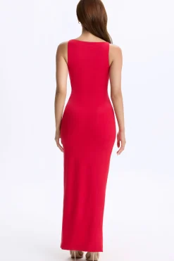 Oh Polly Women'S Clothing Sale - $65 And Under | Wedding Guest^Plunge Cut-Out Maxi Dress in Cherry Red CherryRed