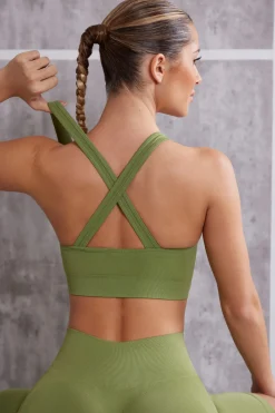Oh Polly Women'S Clothing Sale - $65 And Under | Women'S Clothing Sale - $40 And Under^Plunge Neck Sports Bra in Olive