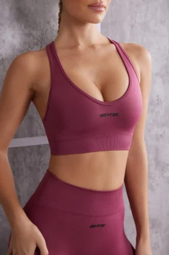 Oh Polly Women'S Clothing Sale - $65 And Under | Women'S Clothing Sale - $40 And Under^Plunge Neck Sports Bra in Dark Rose DarkRose