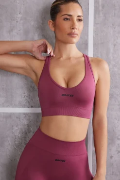 Oh Polly Women'S Clothing Sale - $65 And Under | Women'S Clothing Sale - $40 And Under^Plunge Neck Sports Bra in Dark Rose DarkRose