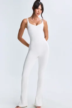 Oh Polly Women'S Clothing Sale - $65 And Under | Women'S Clothing Sale - $40 And Under^Plunge Open-Back Flared Jumpsuit in White