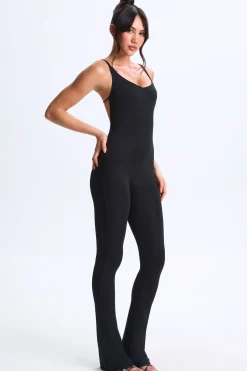 Oh Polly Women'S Clothing Sale - $65 And Under | Women'S Clothing Sale - $40 And Under^Plunge Open-Back Flared Jumpsuit in Black