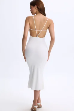 Oh Polly Women'S Clothing Sale - $65 And Under | Women'S Clothing Sale - $40 And Under^Plunge Open-Back Midaxi Dress in White