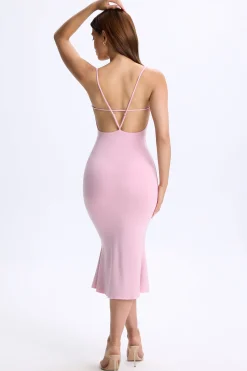 Oh Polly Women'S Clothing Sale - $65 And Under | Women'S Clothing Sale - $40 And Under^Plunge Open-Back Midaxi Dress in Blush Pink BlushPink