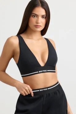 Oh Polly Matching Sets | Tops^Plunge-Neck Crop Top in Black