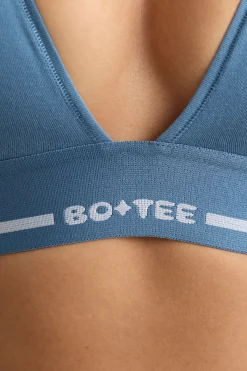 Oh Polly Matching Sets | Tops^Plunge-Neck Crop Top in Steel Blue SteelBlue