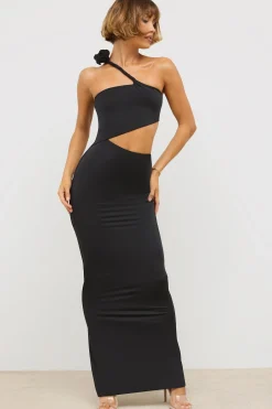 Oh Polly Women'S Clothing Sale - $65 And Under | Women'S Clothing Sale - $40 And Under^Premium Jersey Asymmetric Cut Out Maxi Dress in Black