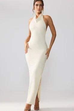 Oh Polly Fall Outfits | Bride To Be^Premium Jersey Cowl Neck Backless Maxi Dress in Ivory
