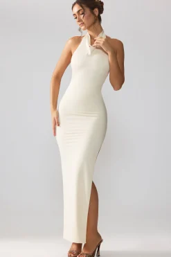 Oh Polly Fall Outfits | Bride To Be^Premium Jersey Cowl Neck Backless Maxi Dress in Ivory