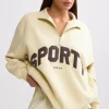 Oh Polly Sweatshirts | Matching Sets^Quarter-Zip Sweatshirt in Bone