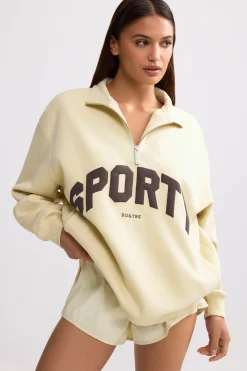Oh Polly Sweatshirts | Matching Sets^Quarter-Zip Sweatshirt in Bone