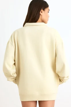 Oh Polly Sweatshirts | Matching Sets^Quarter-Zip Sweatshirt in Bone