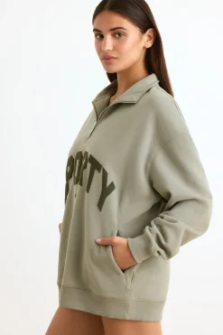 Oh Polly Sweatshirts | Matching Sets^Quarter-Zip Sweatshirt in Mineral