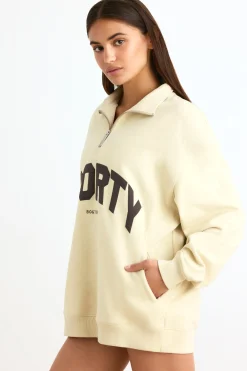 Oh Polly Sweatshirts | Matching Sets^Quarter-Zip Sweatshirt in Bone