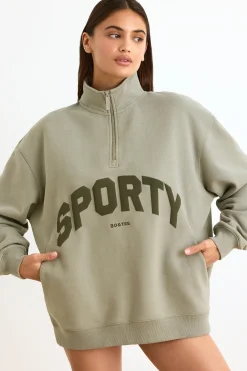 Oh Polly Sweatshirts | Matching Sets^Quarter-Zip Sweatshirt in Mineral