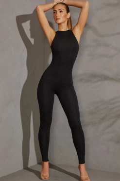 Oh Polly Jumpsuits & Unitards^Racer Neck Jumpsuit in Black