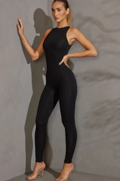 Oh Polly Jumpsuits & Unitards^Racer Neck Jumpsuit in Black