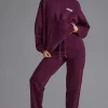 Oh Polly Tracksuits | Matching Sets^Relaxed Mid-Rise Joggers in Grape