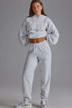 Oh Polly Tracksuits | Matching Sets^Relaxed Mid-Rise Joggers in Grey Marl GreyMarl