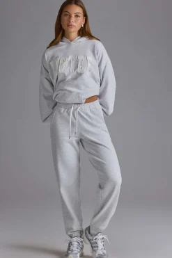 Oh Polly Tracksuits | Matching Sets^Relaxed Mid-Rise Joggers in Grey Marl GreyMarl