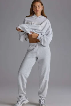 Oh Polly Tracksuits | Matching Sets^Relaxed Mid-Rise Joggers in Grey Marl GreyMarl