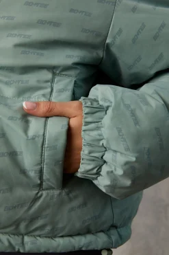 Oh Polly Coats^Reversible Hooded Puffer Jacket in Iceberg Green IcebergGreen