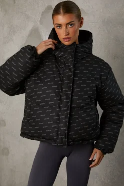 Oh Polly Coats^Reversible Hooded Puffer Jacket in Black