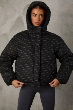 Oh Polly Coats^Reversible Hooded Puffer Jacket in Black
