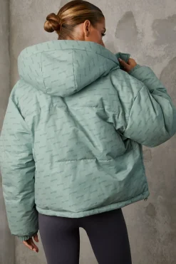 Oh Polly Coats^Reversible Hooded Puffer Jacket in Iceberg Green IcebergGreen
