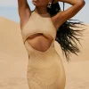 Oh Polly Women'S Clothing Sale - $65 And Under | Women'S Clothing Sale - $40 And Under^Rhinestone Cut Out Mini Dress in Beige